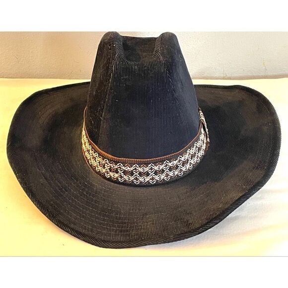Duke Coll Denim Cowboy Hat The Duke Collection S 6 3/4-6 7/8 Embroidered Band - Picture 2 of 9